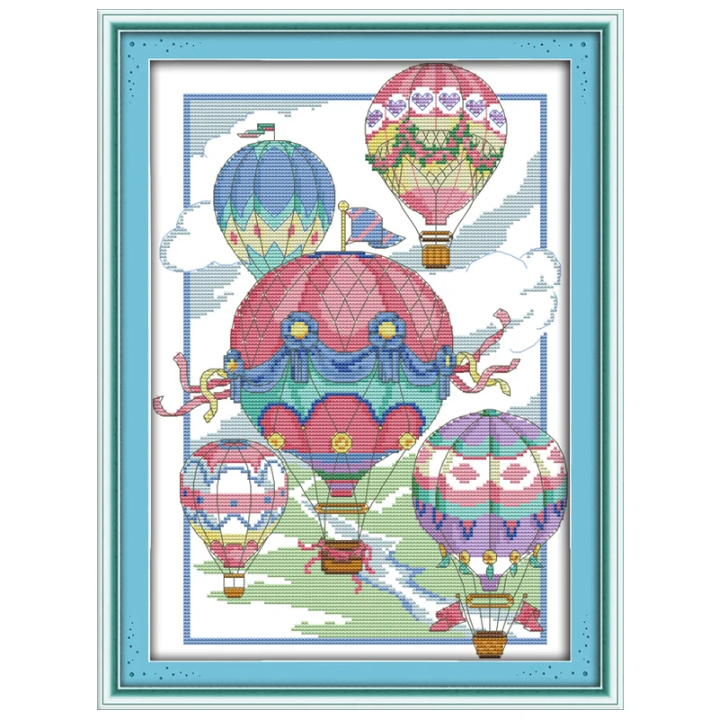 

The Illusion of Hot-air Balloons Counted Cross Stitch 11CT 14CT Cross Stitch Set Chinese Cross-stitch Kit Embroidery Needlework