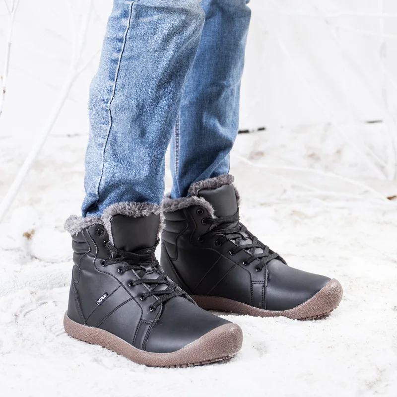 

CNFIIA Working Safety Boots Men Plus Size 45 46 47 48 Fur Army Snow Boots 2018 Winter Warm Black Blue Male Waterproof Rubber New