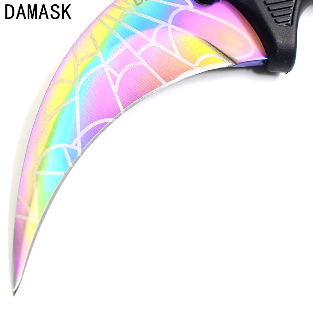 Дамасской бренд Открытый выживания Ножи csgo Counter Strike Karambit открытый инструмент