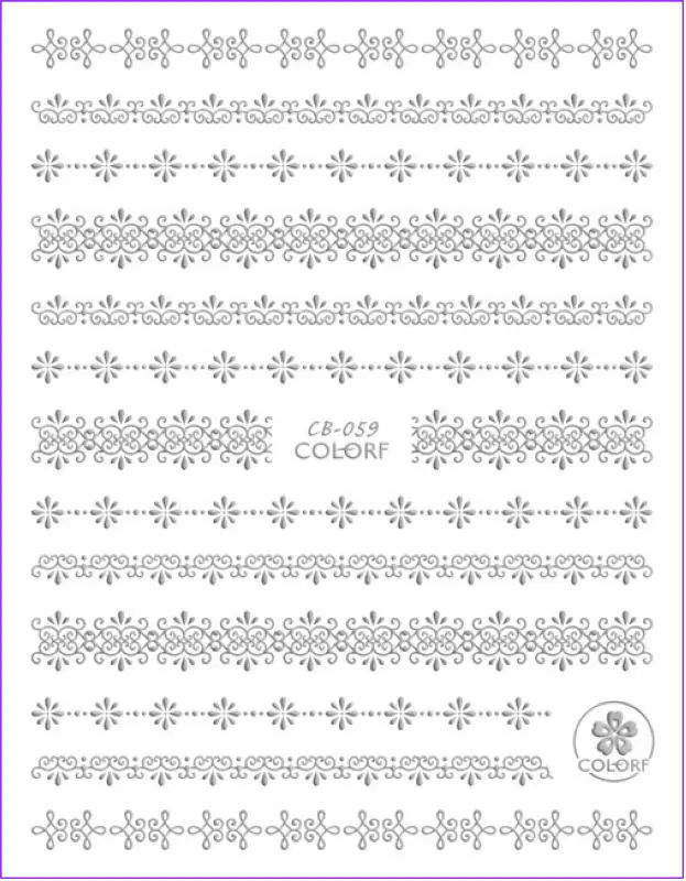 Uprettego супер тонкий самоклеющийся 3D дизайн ногтей слайдер наклейка золотые Серебристые черные белые кружевные стринги украшения CB59-61