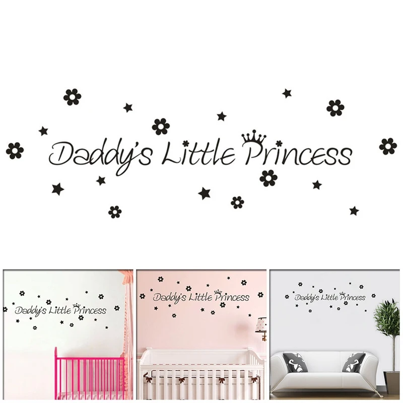 

Daddy's Little Princess Wall Sticker Quotes Sweet Baby Nursery Bedroom Decoration Removable Vinyl Wall Art Decals Kids