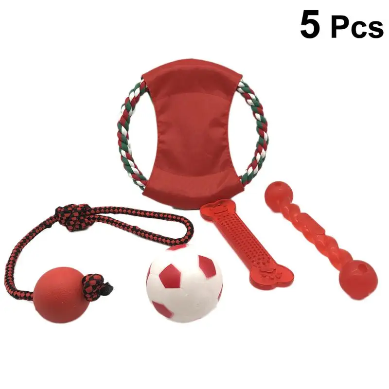 5Pc Rubber Nontoxic Soft Durable Portative Training Toy Set For Pets Puppy Dogs Toys Pet Supplies | Дом и сад