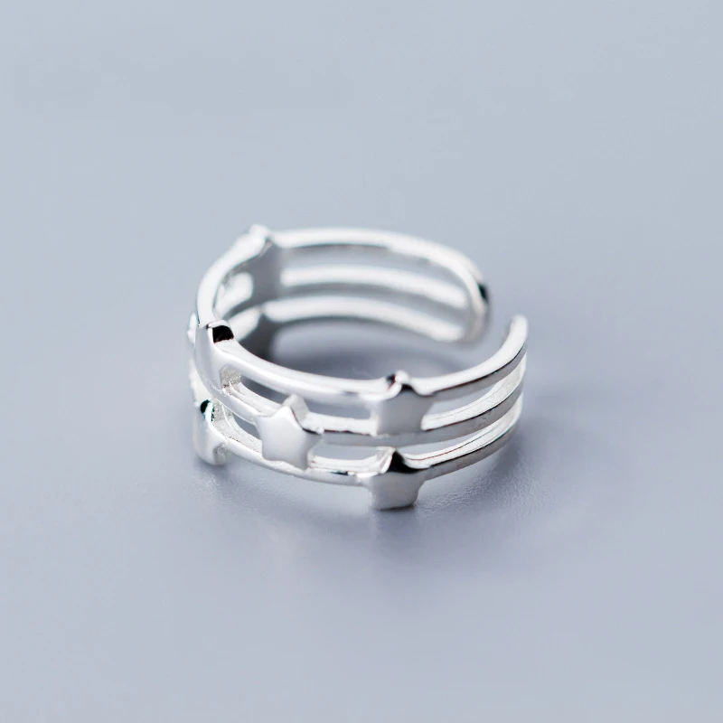 

MloveAcc Real 925 Sterling Silver Ring Romantic Multilayers Stars Rings Jewelry for Women Nice Gift