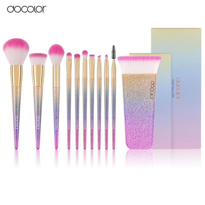 

Docolor New 11 PCS Fantasy Makeup Brushes Kit Foundation Brush Eyeshadow Brush Cosmetics Tool Set Synthetic Hair Make UP