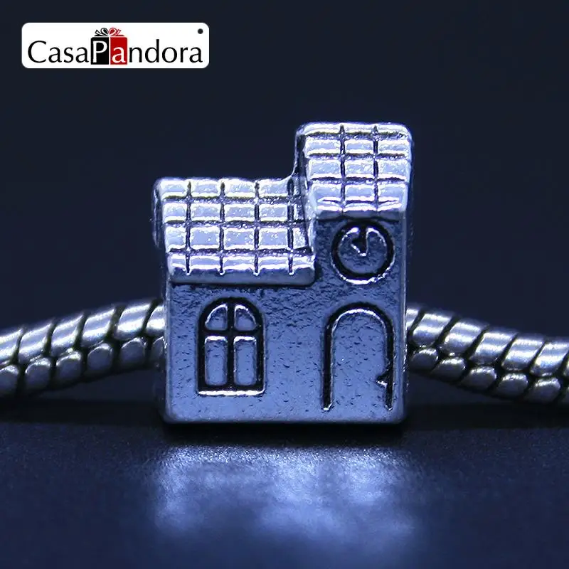 

CasaPandora Fashion European Silver-colored Little House Home Casa Fit Bracelet Charm DIY Jewelry Making