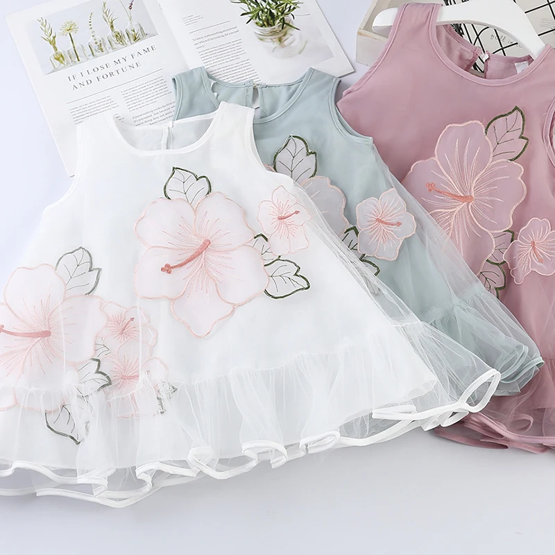 Melario/Одежда для девочек; Летние Платья с цветочным узором для девочек; свадебное кружевное платье принцессы с вышивкой; детское элегантное платье из тюля для девочек