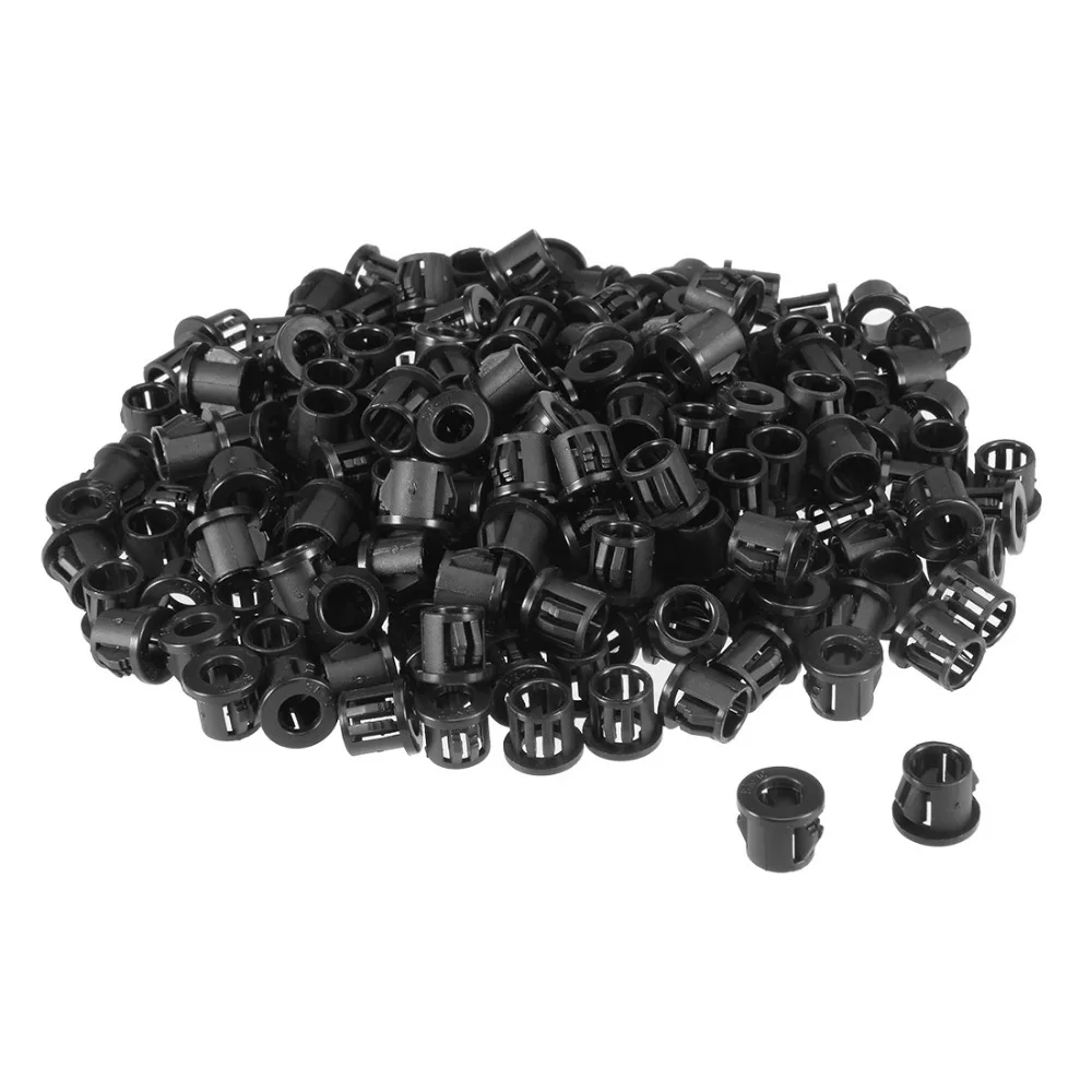 UXCELL 200pcs Snap in Cable Hose Bushing Grommet Protection Black 10mm