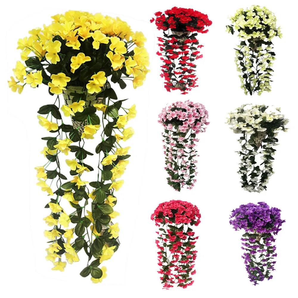 

1 Bunches of Artifical Violet Bracketplant Hanging Garland plastic flowers Vine Flower Traling flores artificiales
