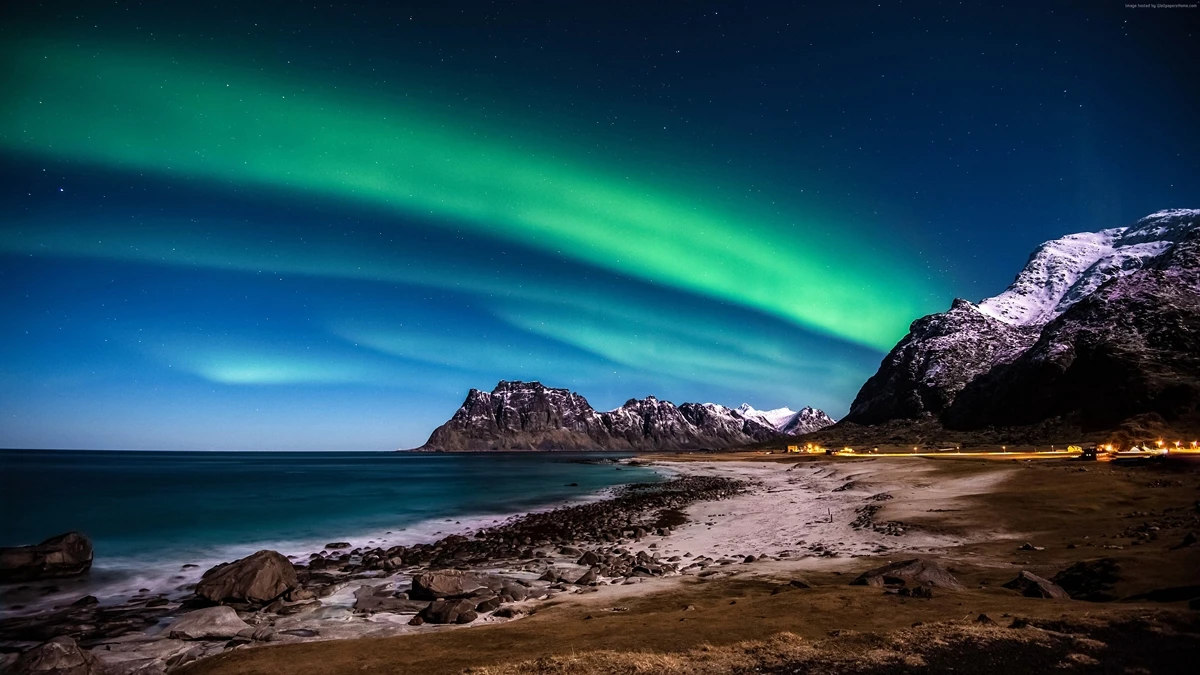 Норвежские острова lofoten Аврора Северные огни горы море декор гостиной домашний Декор стены искусства деревянная рамка Плакат kg785 - Цвет: KG783