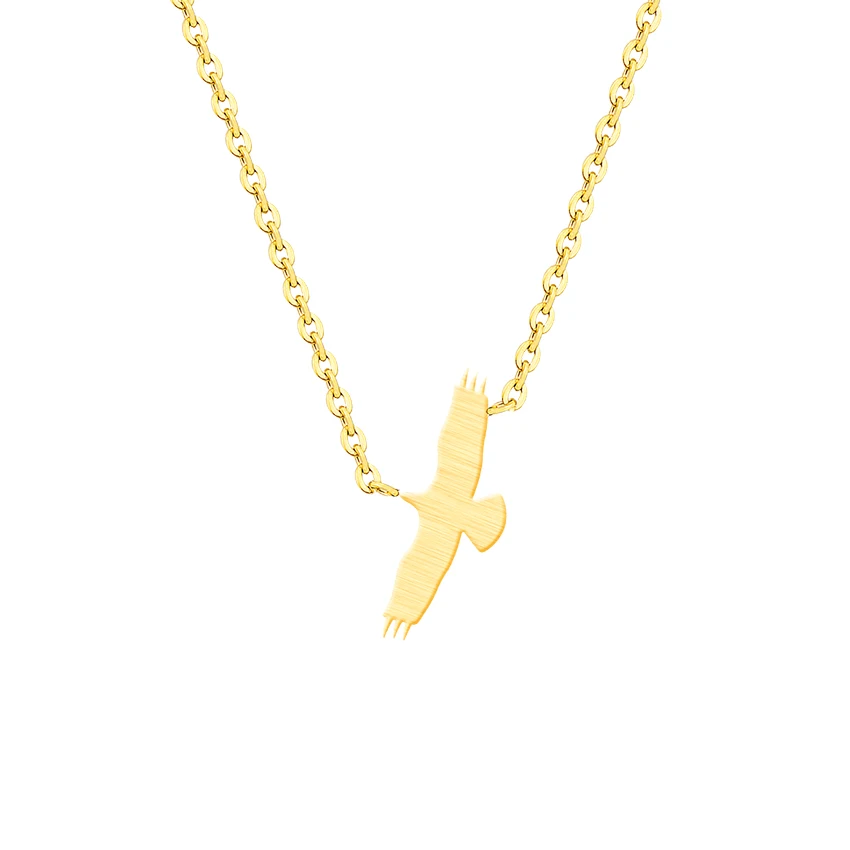 

Soaring Dove Necklaces For Women Lucky Jewelry Stainless Steel Link Chain Bird Pendants Necklaces Accessories Collares Mujer