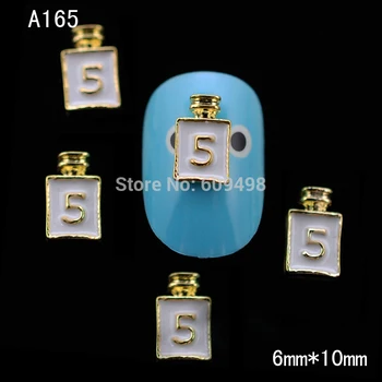 

50pcs/lot 3D Alloy Perfume Shape Metal Bottle Style Brand Logo Nail Art Acrylic Salon Tips Craft DIY Fingernail Beauty Tool