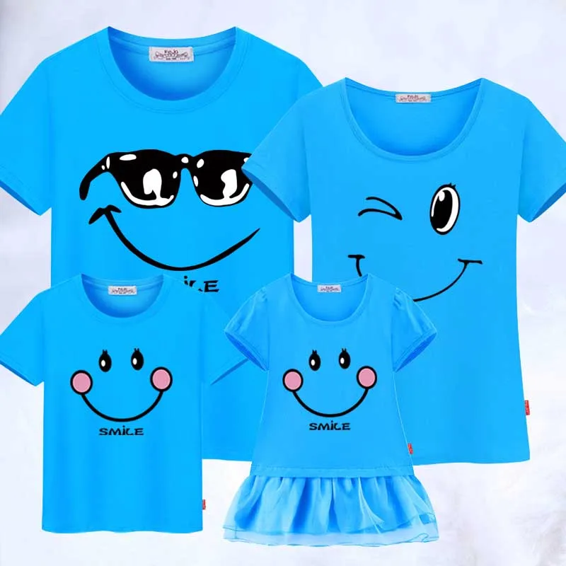 

Family Look cotton mother father Son clothing Family Matching Clothes Mother Daughter Dresses Outfits Cotton Casual T-shirts