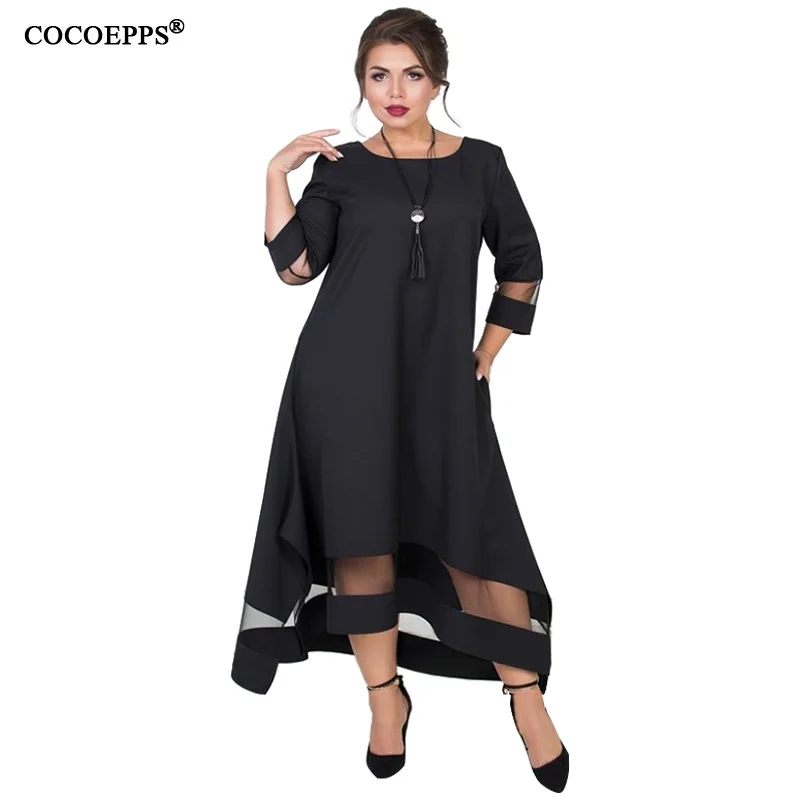 A Line 5xl 6xl Plus Size Winter Dress Mesh Elegant Women Dress Large Size Long Maxi Dress Evening Party Big Size vestidos