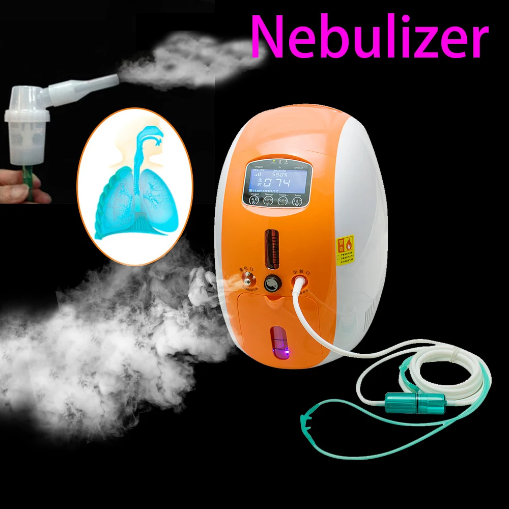  2L Portable Full Intelligent Home Oxygen Concentrator Generator with Nebulizer Work Compact Silent 