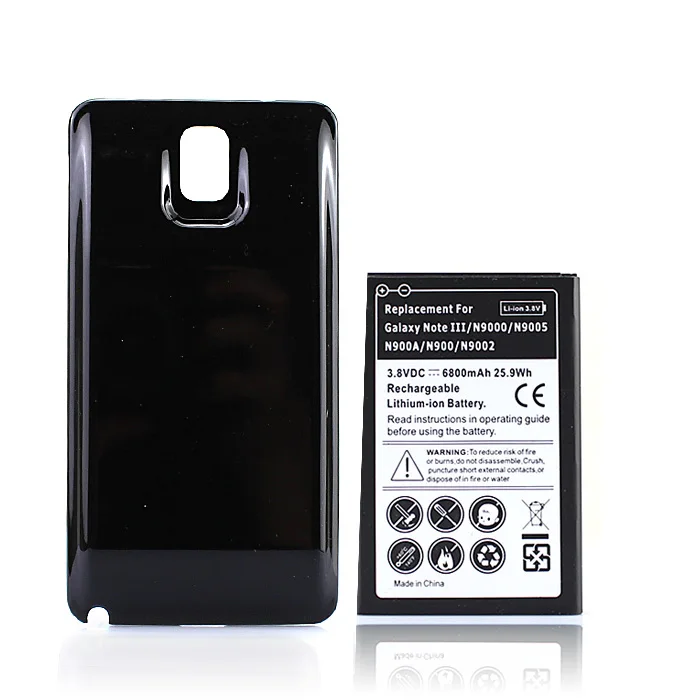 Расширенная батарея 6800 мАч+ черный чехол для samsung Galaxy Note 3 Note3 N9000 N9005 N900A N9002 N900 запасная батарея