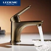 LEDEME-grifos de lavabo con acabado de bronce chapado, estilo tradicional, grifos de agua del fregadero, cascada, modernos, L1048C ► Foto 1/6