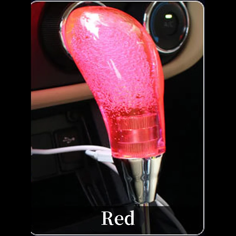 5, 6, 7, Скорость Автомобильный светодиодный Шестерни рукоятка рычага переключения передач Ручка Крышка для Fiat 500 Abarth Mercedes W176 W204 W210 W203 CLA E BMW E60 E36 E34 E90 F30 - Название цвета: red