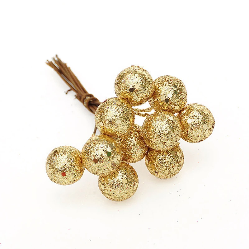 

10x String Glitter Christmas Balls Baubles Xmas Tree Hanging Ornament Decor Foam