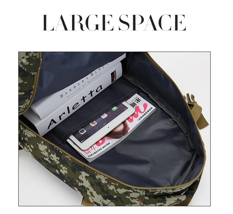 Camuflagem do Exército Acampamento ao ar Equitação Mochila Tático Bolsa Militar Ventilador 50l Multifuncional Caminhadas Livre 21 Equitação mochila mochila tático saco militar ventilador