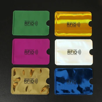 

5PC Anti Rfid Card Holder Blocking Reader Lock Card id holders Rfid Protection Metal Credit Card Holder Aluminium