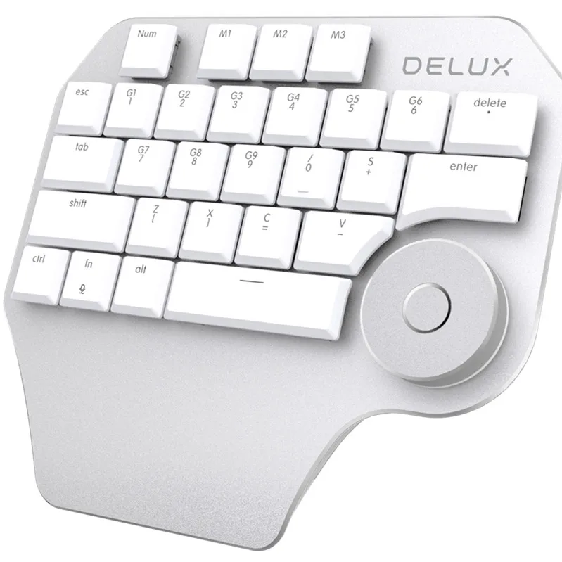Delux T11 дизайнерская клавиатура с умным циферблатом 3 группы настраиваемых клавиш клавиатура Совместимость для Wacom Windows Mac дизайн программного обеспечения - Цвет: T11