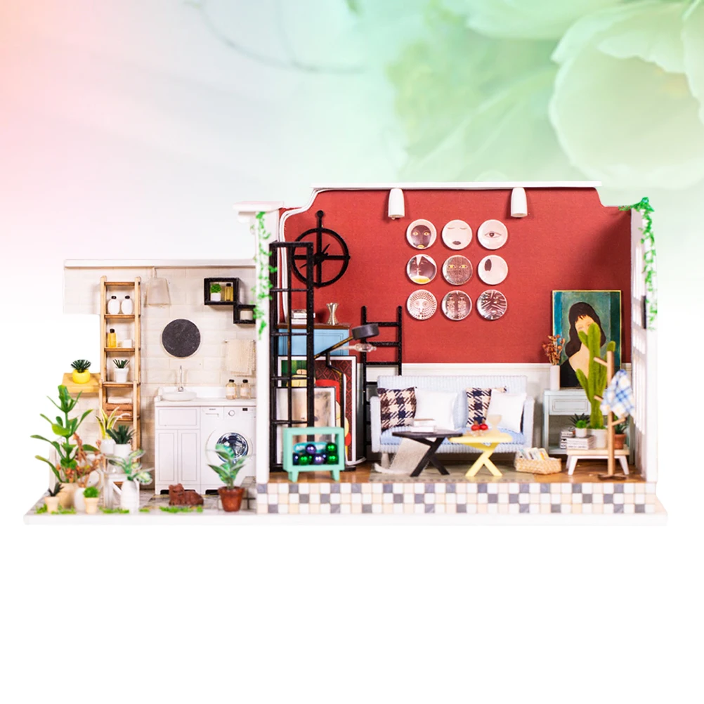 Кукольный дом мебель Diy Миниатюрный 3D Деревянный Miniaturas Кукольный дом игрушки для детей подарок H-003