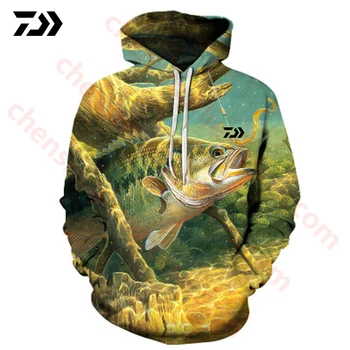 

Daiwa 3D Tropical Fish Funny Hoodies For Fishing Men Long Sleeve Hoody Sweatshirts Hooded Streetwear Hip Hop Sport Jackets