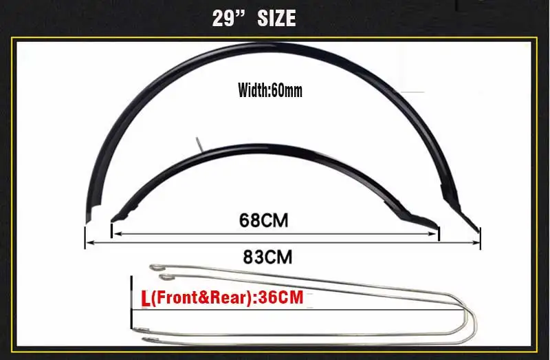 FMFXTR 26/27. 5/2" набор велосипедных крыльев грязевой защитный свет крыло велосипед MTB универсальный все включено длинные Аксессуары для велосипеда - Цвет: 29inch
