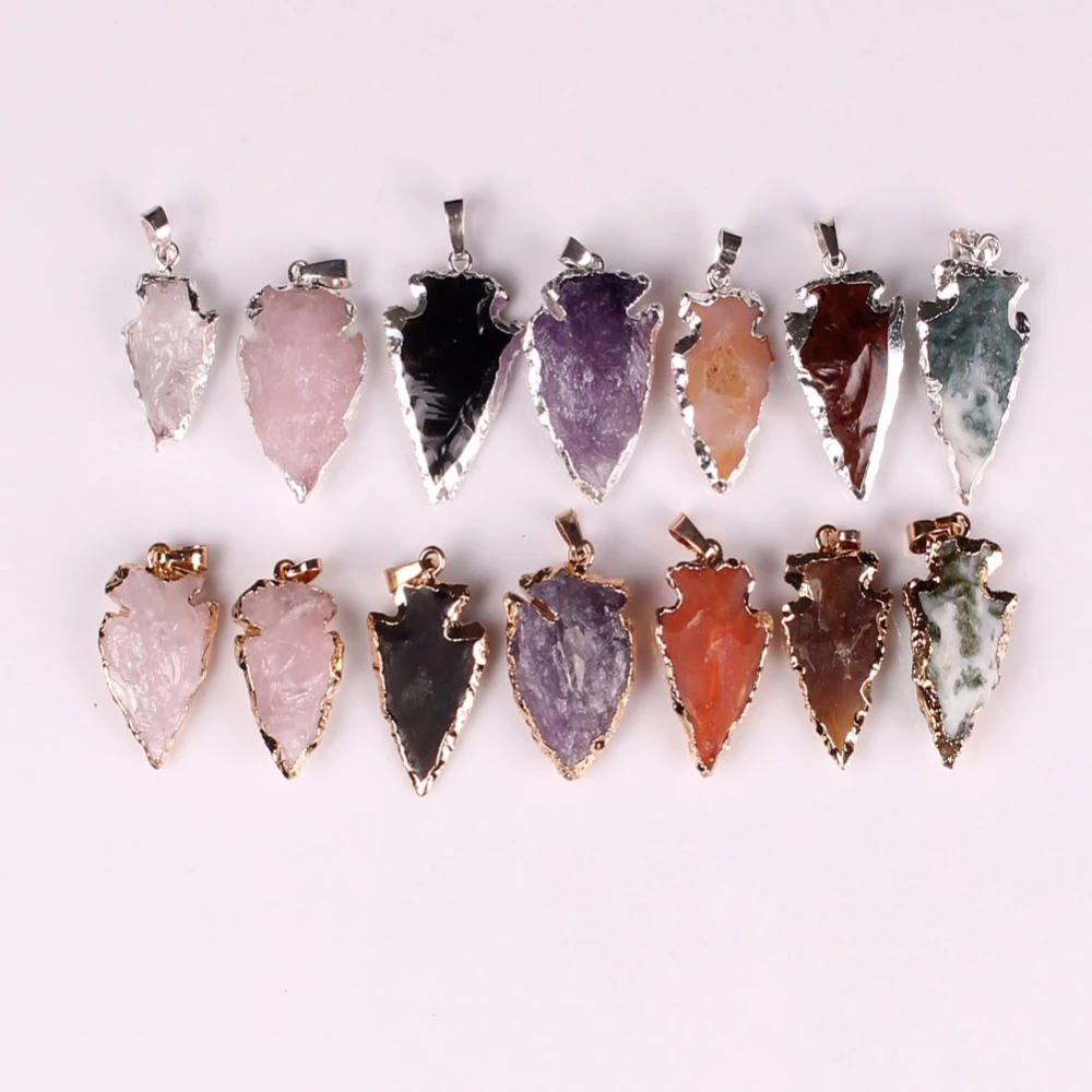Wholesale 24pcs naturel mixte Pierre Pendule Charm Petit pilier Pierre Pendentifs Wholesale 24pcs naturel mixte Pierre Pendule Charm Petit pilier Pierre Pendentifs