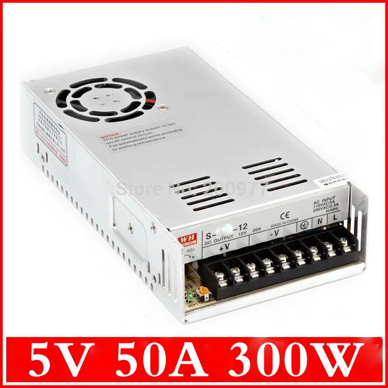 

2015 Newest High Quality 5V 50A 300W Switching Power Supply Driver Voltage Transformer for LED Strip Light Display 110V/220V