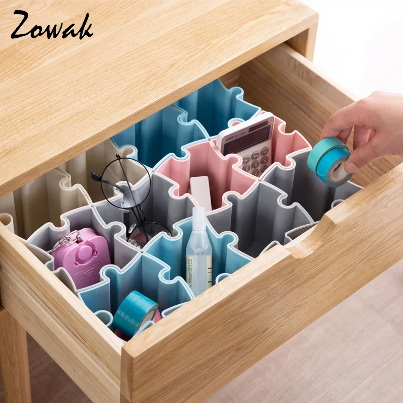 

Drawer Organizer Desk Office Storage Jigsaw Patchwork Basket Bins Container Tray Closet Tidy Home Makeup Kitchen Home Pen Box
