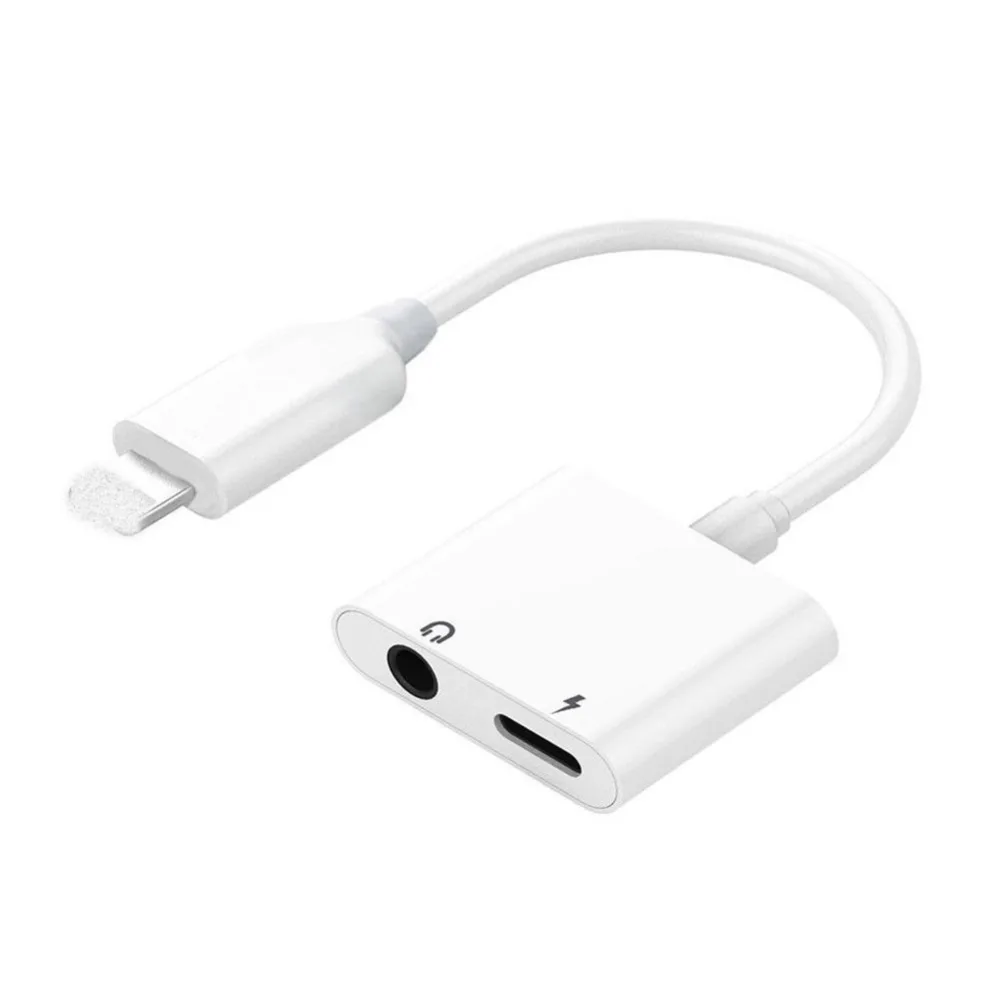 

2 in 1 Convert to 3.5mm Jack Audio Adapter Converter for Lightning to Lightning/3.5mm Jack Converter for iPhone Xr Xs 7 8 Plus X