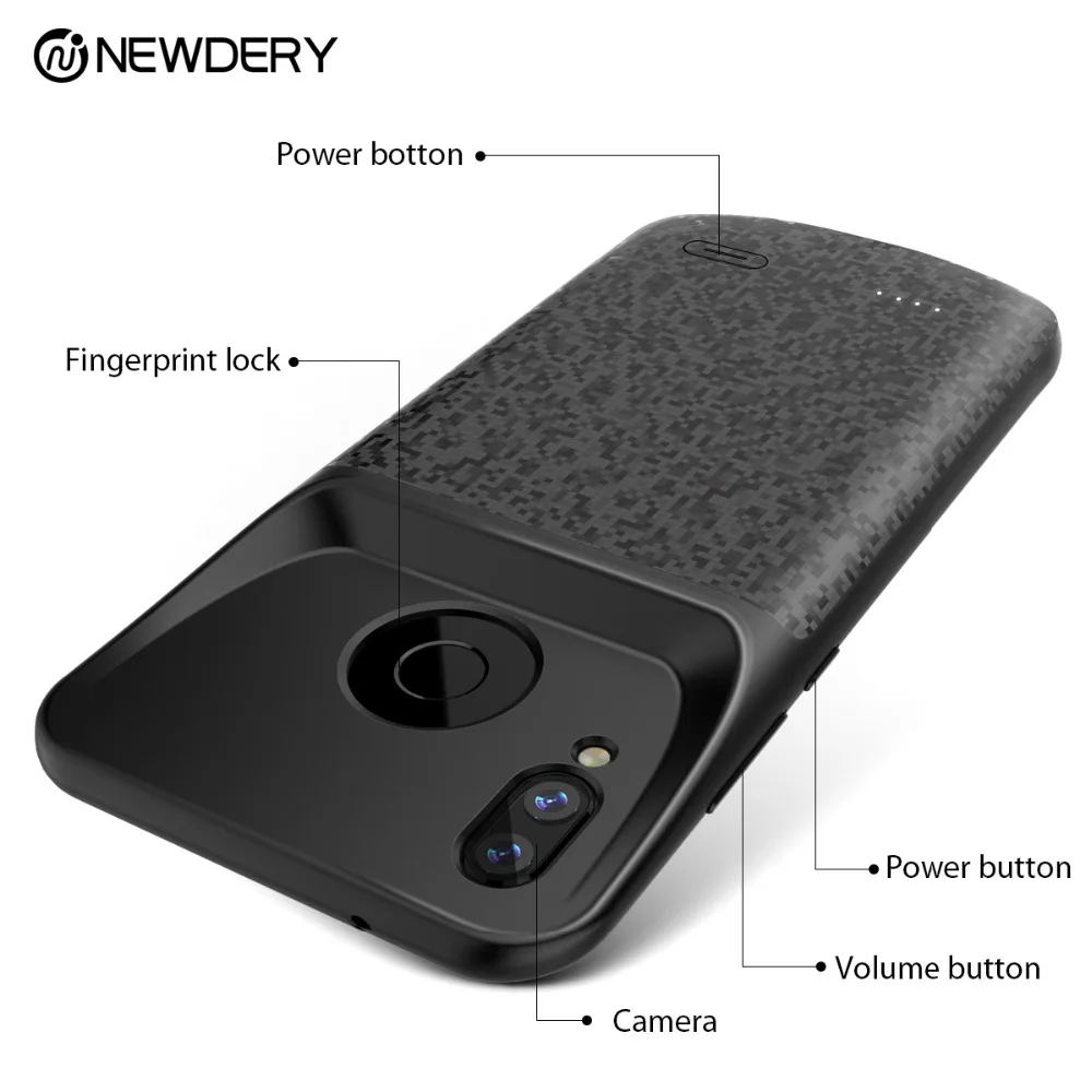NEWDERY de la caja de batería para Honor nova 3 20s pro 8 8X 9 9X 10 Lite V20 externa del caso del cargador para Huawei P20 Lite nova 3E Banco de la energía - 6