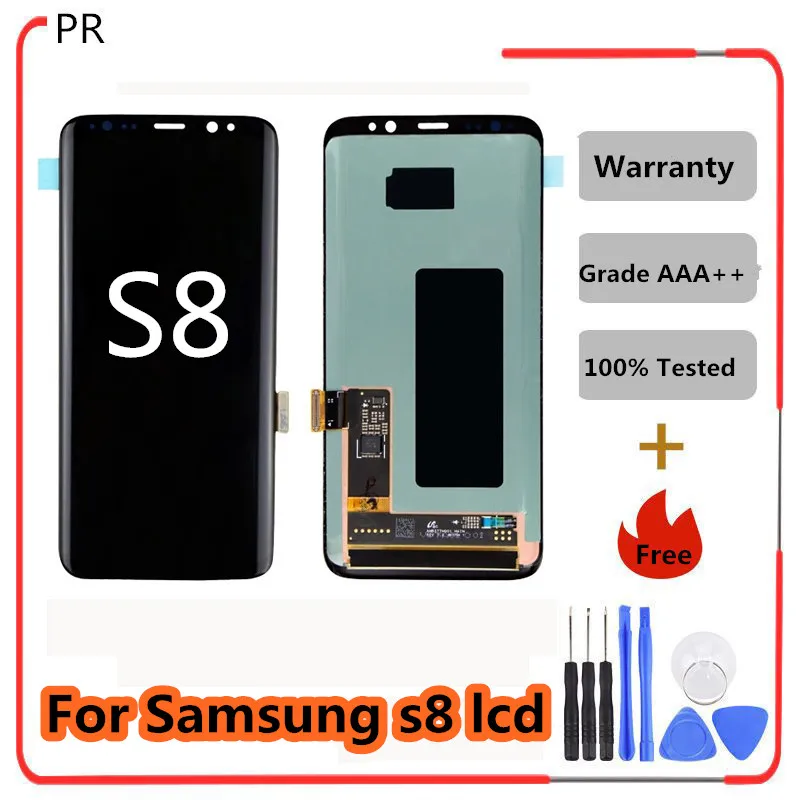 

Original AAA lCDS For SAMSUNG Galaxy S8 LCD G955 S8 G950 G950F Display lcd Touch Screen Digitizer case Display Assembly