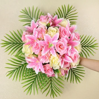 

Flone Artificial Rose Lily Silk Flower Simulation Table Flower Wedding Room Table Flowers Fake Flower Home Party Decor Floral