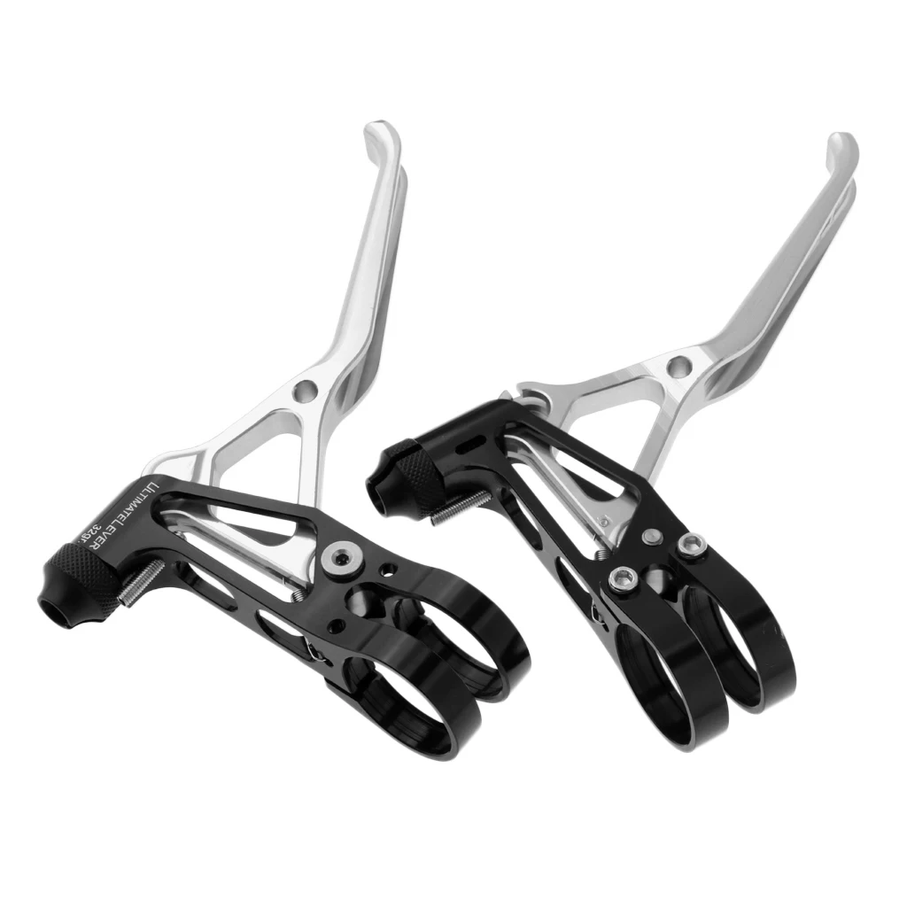 1 Pair Ultralight Bike Handlebar V Brake Levers Hand 3-Finger Brake Levers Replacement Alloy
