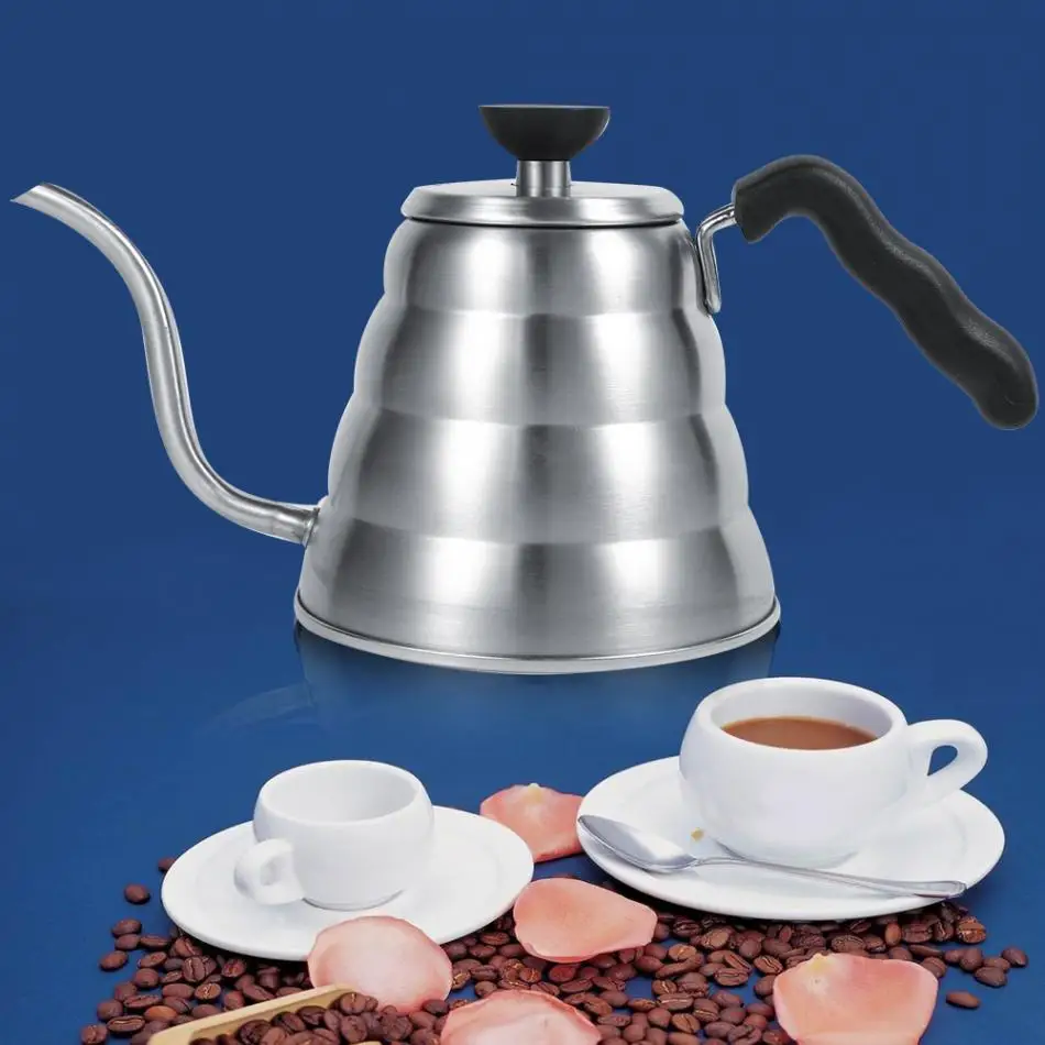 1L Stainless Steel Gooseneck Drip Kettle Coffee Tea Pot Long Mouth