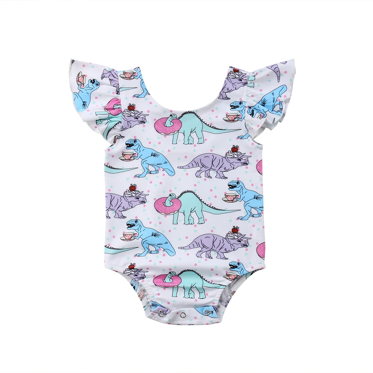 

Emmababy Rompers 2018 Summer Casual Newborn Baby Girl Ruffle Dinosaur Sleeveless Romper Jumpsuit Clothes Outfit Summer