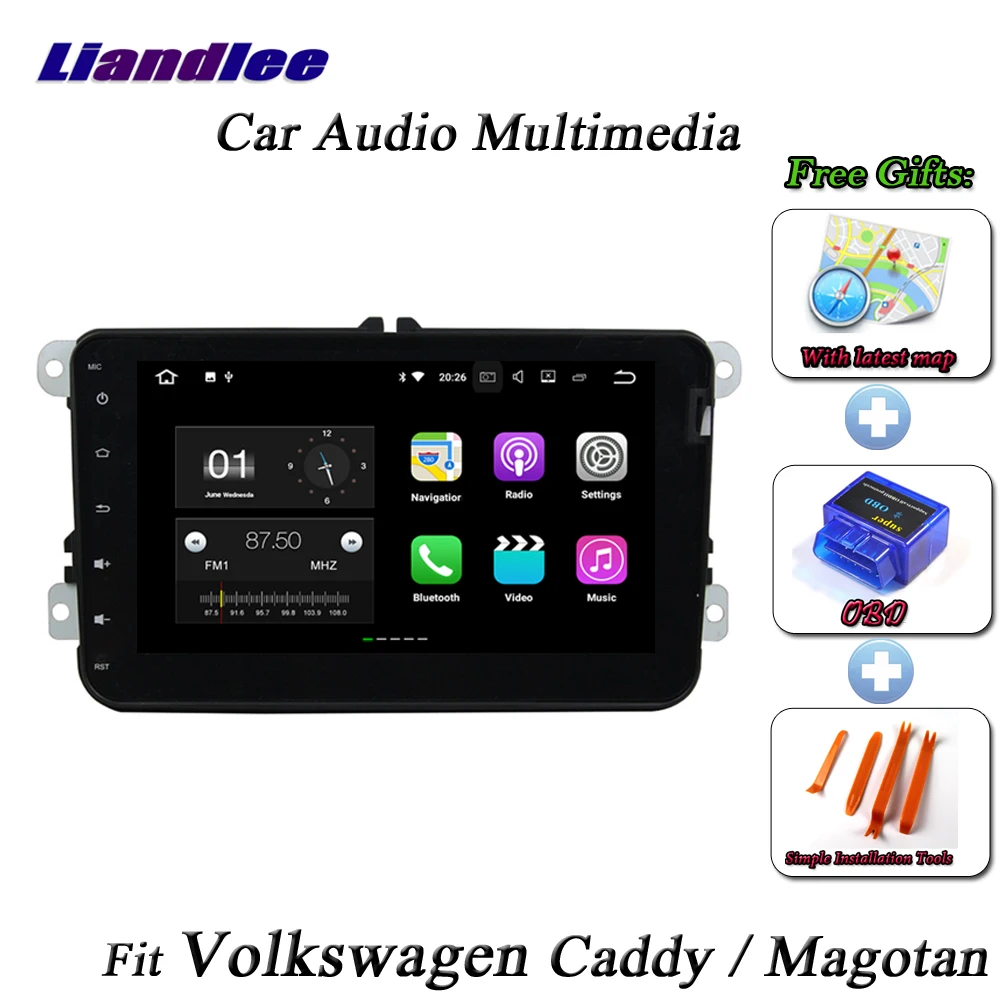 Excellent Liandlee Car Android System For Volkswagen Caddy / Magotan Radio DVD Player GPS Navi Navigation Wifi Touch Button Multimedia 3