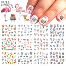 12 видов переводных наклеек с изображением животных фламинго, оленя, переводные наклейки для дизайна ногтей, слайдер для чернил, аксессуары для маникюра, полировка, фольга, CHBN1165-1176