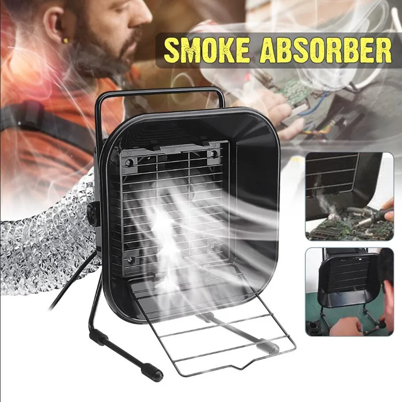 

220V 16W Solder Smoke Absorber ESD Fume Extractor for Soldering Iron Work Soldering Smoking Fan with Filter Sponge 2M Air Pipe