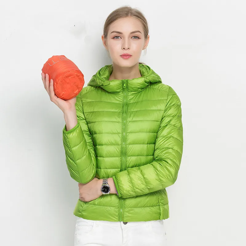 Autumn And Winter The New Light and thin Short section Hooded Lightweight Slim Down font b