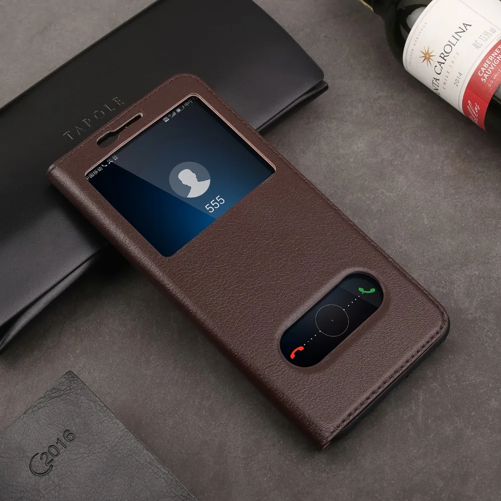 Genuine Leather Case For Huawei Mate 10 Lite Case Flip Cover Full Protection Smart View Window Cases For Huawei Nova 2i Honor 9i