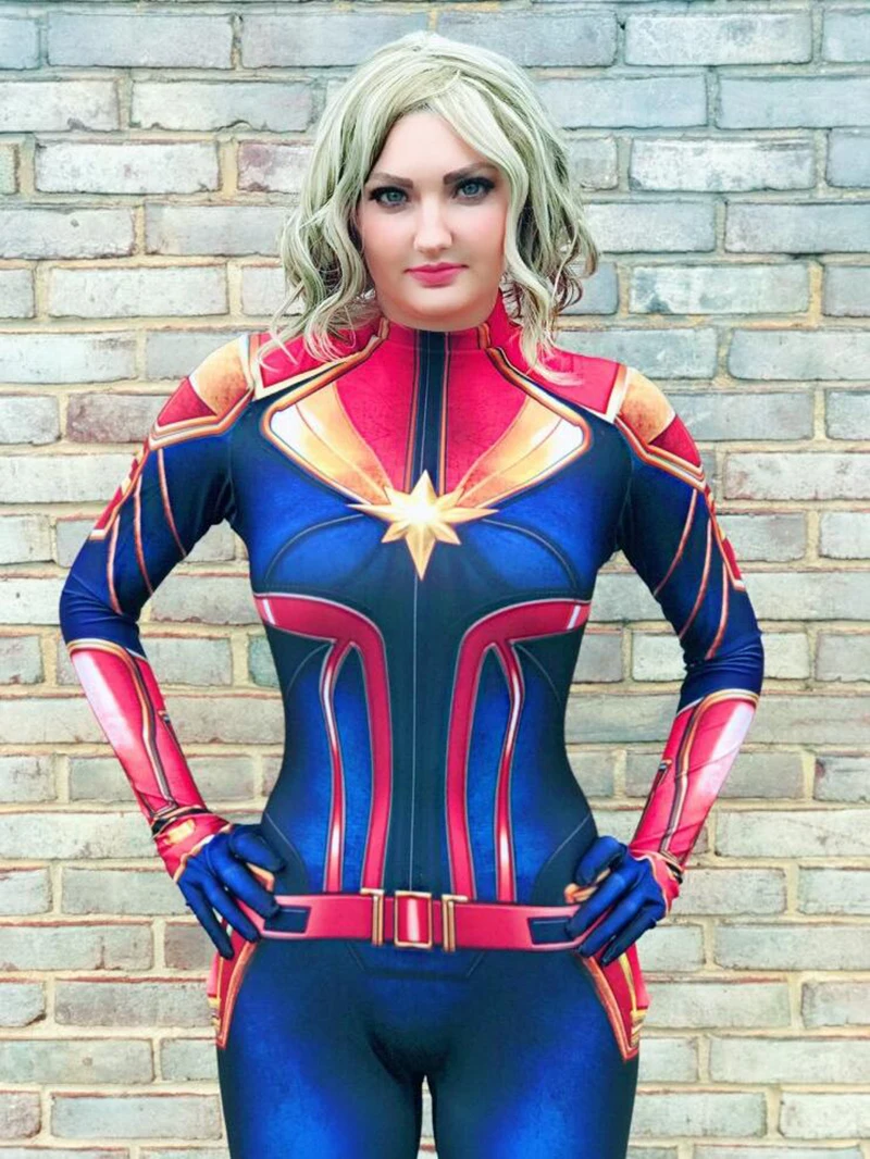 

2019 Halloween Costume Kids Adult Surprise Captain Marvel Cosplay Costumes The Avengers 4 COS Top and Pants Daily Clothes Girls
