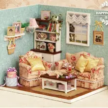 Diy Кукольный дом miniatura 3D деревянный кукольный домик миниатюрная мебель для детей игрушки кукольные домики модель здания H007
