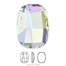 Графические элементы Swarovski(2585) AB Crystal(без горячей фиксации)(8 мм, 10 мм, 14 мм) овальные плоские стразы