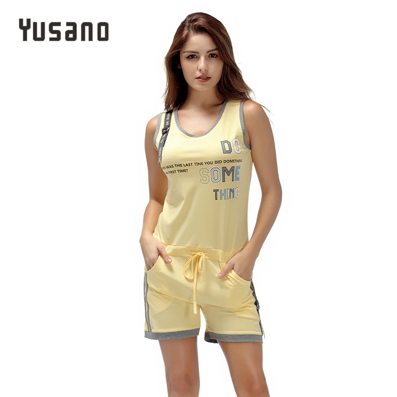 

Women's Pajama Set Sleepwear Cotton Sleepwear Sleeveless Summer Nightwear for Women Letter Print Pyjama Sets Pijama Female