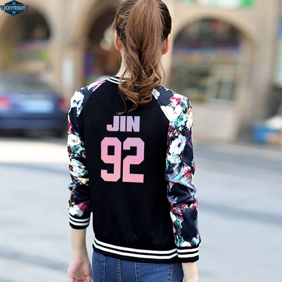 BTS kpop 2019 NEW Jackets Pink/Black Women Streetwear BTS LOVE YOURSELF kpop clothes 2019 spring fashion outwear