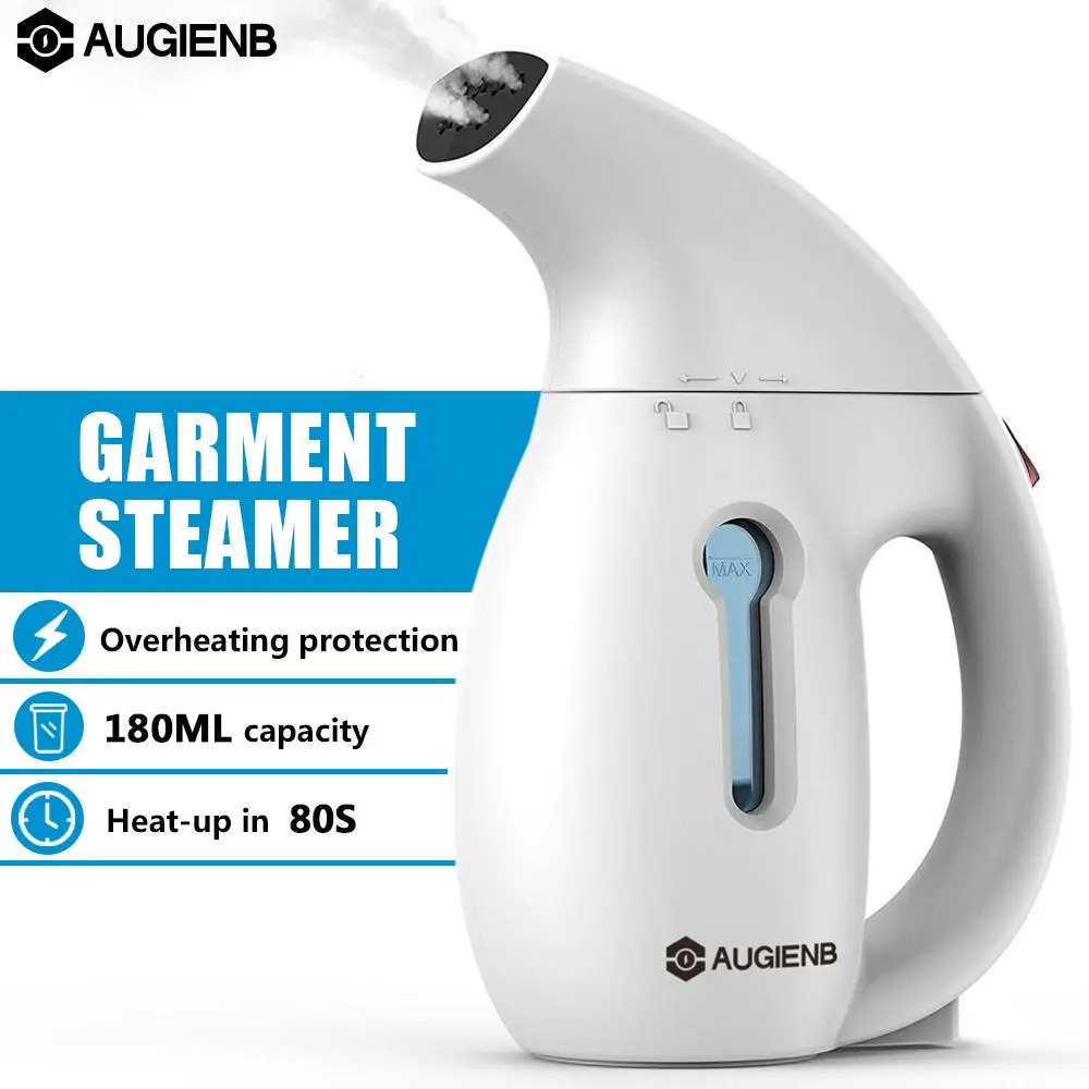 

AUGIENB 800W 180ml Handheld Garment Steamer Portable Iron Steamer Brush Fast Heat AUTOMATIC POWER-OFF for Home Travel