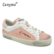CANGMA старый Skool кеды ботинки женская обувь супер звезда натуральная кожа розовый женская обувь удобная Классическая джинсовая обувь